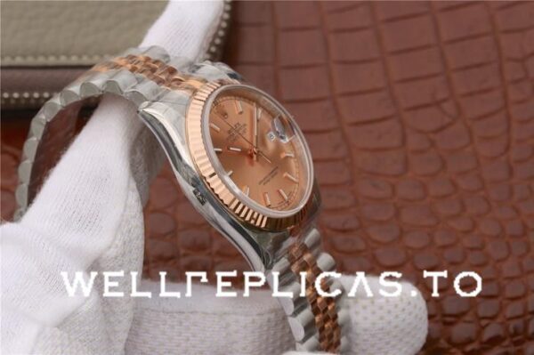 Rolex Datejust 116231 Replica Rose Gold Dial 36mm Ladys Silver Watch
